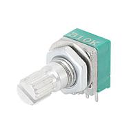 Same Sky (formerly CUI Devices) PTN091-H50215K1B Potentiometers 9.5mm, horizontal, 1 gang, detent, 50K ohm, 15mm knurled shaft, linear