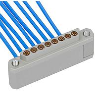 Amphenol SV Microwave 7038-0758-1 RF Cable Assemblies Mini-D RF Female R/A to (8) 2.92mm Male 6" Cable Assemblies for .047 Cable