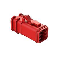 Amphenol SINE Systems AT06-6S-OMRDRED Automotive Connectors 6 Position Overmolded Plug, Socket, Reduced Seal, Red