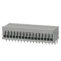 Same Sky (formerly CUI Devices) TBL009-254-16GY-2GY Fixed Terminal Blocks Terminal block, screwless, 2.54, Horizontal, 16, Gray w Gray Button