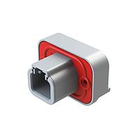 Amphenol SINE Systems ATP13-2P-BM01GRY 2-Way 2Pos 90deg PCB Flng Mnt Rcpt Gold pins