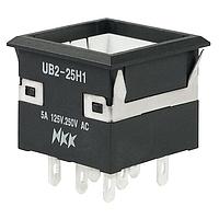 NKK Switches UB225KKW015D Pushbutton Switches DPDT ON(ON) AMBR LED SOLDER LUG BODY ONLY