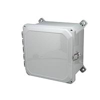 Bud Industries DPH-28725 PC Enclosure Gray Hinged Cover IP68 NEMA 6P PC Enclosure with Adjustable panel height   (11.04 X 11.04 X 7.52 In)