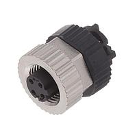 Amphenol LTW M12D-04BFFB-SL7001 Standard Circular Connector M12 Circular Metric Connector, D Code, Metal, 4A, 04 pins, Female Connector, Female Contact, Straight, Screw Thread, Screw-in, Field Installable, F4.0 - F8.0mm, IP67 Mated