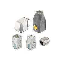 HARTING 10220030004 Heavy Duty Power Connectors Han-Yellock 10 Kit 5+GND - angled housing, top entry hood, M20 cable gland for 6-12mm  (16amps per pin, quicklock)