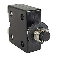 Carling Technologies CLB-103-11A3N-B-A Thermal 1-pole, Push-To-Reset Button, 125-250 VAC/ 32 VDC 10 amp circuit breaker,  interrupting capacity 0.250 Tab (Q.C.) terminals M11 Front Panel Metal Bushing with Round Plastic Nut UL 1077 Recognized cUL UL 1500 Recognized