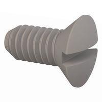 Essentra Components 330448A025 Slotted Countersunk 82 Slotted CSK Screw, #4-48 Thread, 1/4 Lg, Oval, Natural, Nylon