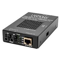Lantronix E-100BTX-FX-05(HT)-JP Media Converters 100MBS TX TO FX HIGH TEMP CONV (ST) W/JP PS