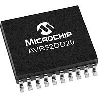 Microchip Technology AVR32DD20-E/SO MCUs 32KB, 4KB RAM, 20p, 24MHz, MVIO, 12b ADC, ZCD, DAC, 2xUART, SPI, TWI