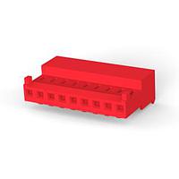 AMP Connectors - TE Connectivity 643813-9 Receptacle Housing 9P 22AWG TIN CLSD WITH TAB W/RED STRPE