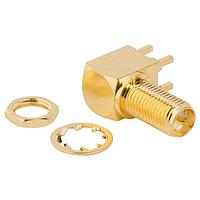 Amphenol RF 132203RP PCB Connectors SMA RA BLKHD JK GOLD .155 LEGS REV POL