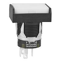 NKK Switches YB16NKW01-BB Pushbutton Switches SPDT ON-ON WHT RCT SILVER