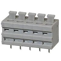 Same Sky (formerly CUI Devices) TBL009V-500-05GY-2GY Fixed Terminal Blocks Terminal block, screwless, 5.00, Vertical, 5, Gray w Gray Button