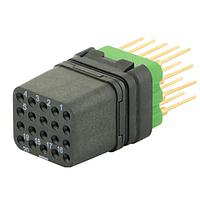 Eaton Souriau-Sunbank 8MQ2M2022UA046S Modular Connectors - Push Pull MQuick module, unsealed, with female straight PCB contacts, tin lead plated, delivered with cap