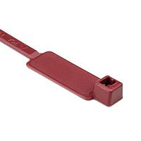 HellermannTyton IT50R2C2 Cable Ties MilSpec Identification Tie, 8" Long, MS3368, 50lb Tensile Strength, PA66, Red, 100/pkg