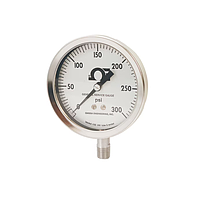 OMEGA PGS-35L-30V/150-F Corrosion, Weather, and Dust Resistant Pressure Gauge (Compound Gauge; -15~150psi; 1/4"NPT Male, 3½ in)