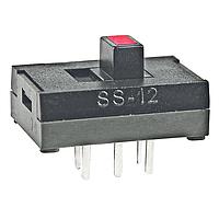 NKK Switches SS12SDP2LC Ultra-Miniature Slide Switches SPDT ON-NONE-ON RED