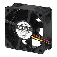 Sanyo Denki 9S0612P4S011 Axial DC Axial Fan, 60x60x25mm, 12VDC, Silent Series, Ribless, Tachometer, PWM