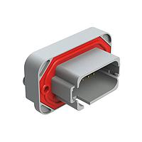 Amphenol SINE Systems AT15-18PE-BM01GY Connectors 18 Position, Straight Flange Mount PCB Receptacle, Gold Plated Contacts Included, Keyed E, Gray