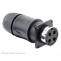 Eaton Souriau-Sunbank UTGX0JC124S Receptacles Square flange receptacle, with cable gland backshell, for 4 female contacts, IP68/69K