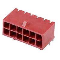 Molex 212528-1222 PCB Receptacle Micro-Fit+ Versa Color RA Header Thru Hole  Dual Row 12 Ckts  (Au) GloWire Red