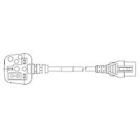 Volex VL-1724-23-200 AC Power Hospital Grade Cord 13A/250V BRITSH HOSP 6FT 4IN (1.9m) BLACK