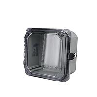 Bud Industries DPH-28709-C NEMA/IP Rated Clear hinged cover IP68 N6P PC Enlc with Adj. panel height (9 x 9 x 5.7)