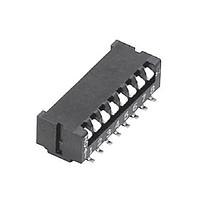 Nidec Components CFP-1002MC DIP Switches Piano DIP Switch, OFF-ON(up) 10 Position, Convex Actuator 100mA @ 6V DC Straight PC Terminals, Magazine 16 pc Packaging