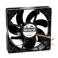 Sanyo Denki 9S1224M4011 Axial DC Axial Fan, 120x120x25mm, 24VDC, Silent Series, Ribless, Tachometer
