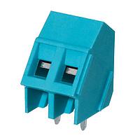 Same Sky (formerly CUI Devices) TB008A-508-02BE Fixed Terminal Blocks Terminal block, screw type, 5.08, 45, 2 poles, CUI Blue, slotted screw, PCB mount