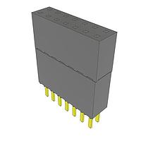 Samtec ESW-107-44-G-D Stackthrough .100" Elevated Socket Strip