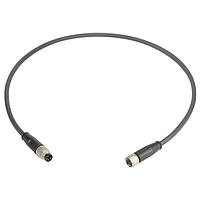 HARTING 21348081489060 Sensor Cables / Actuator Cables M8 A-code Double Ended Overmolded Cable Assembly, 4pin, straight male to straight female, PUR Black, 6.0m
