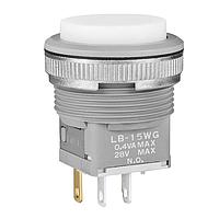 NKK Switches LB15WGG01-BJ Pushbutton Switches SPDT ON-(ON) WHT Au PNL SEAL GRY HOUSING