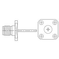 Amphenol RF 132146-29 Connectors RF Connector SMA Panel Mount Jack 4-Hole Flange Round Post 50 Ohm
