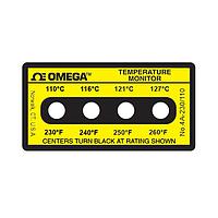OMEGA 4A-A-230-30 Non-Reversible, Four point Horizontal Temperature Label (260 °F)
