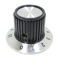 Shin Chin RN-112A/6.4 Cylindrical Knob with Skirt Black Knob 1.45D X .90H