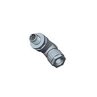 Amphenol LTW M12A-04BMMC-SR7001 Sensor Cables / Actuator Cables M12 Circular Metric Connector, A Code, Metal, 4A, 04 pins, Male Connector, Male Contact, Right Angle, Screw Thread, Crimp, Field Installable, F4.0 - F8.0mm, IP67 Mated