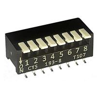 CTS Electronic Components 193-8MS DIP Switches DIP switches/SIP switches, SPST, PIANO, 8 POS, SMD, TUBE, OFF