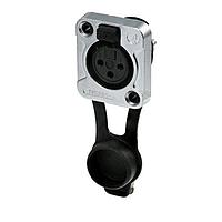 REAN RRX3F-Z-002-0 Receptacles 3P F XLR RCPT D-FLNG IP65 BLACK/GOLD