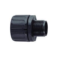 HellermannTyton 166-90327 Conduit Fittings & Accessories HelaGuard Non-Metallic IP66 Fitting, Straight, M32 Thread, 1.00" Dia, PA66, Black, 10/pkg