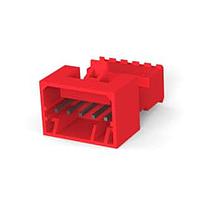 AMP Connectors - TE Connectivity 3-647000-5 Plug Housing 05P22AWG MTA100 PSTD ASSY WHT W/RED STRPE