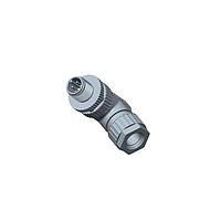 Amphenol LTW MSAP-04BMMC-SR7001 Sensor Cables / Actuator Cables M12 Circular Metric Connector, A Code, Plastic, 4A, 04 pins, Male Connector, Male Contact, Right Angle, Screw Thread, Crimp, Field Installable, F4.0 - F8.0mm, IP67 Mated