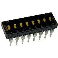 CTS Electronic Components 209-8LPSTD DIP Switches THROUGH HOLE, GOLD DIP SWITCH, 8-POLE, LOW PROFILE ACTUATOR, BOTTOM SEAL, TAPE SEAL, STRAIGHT TERMINAL FORM, TUBE PACK