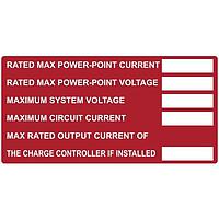 HellermannTyton 596-00850 Solar Label Solar Label, Printable, DC Module, 4.0" x 2.0", PET, Red, 10/pkg
