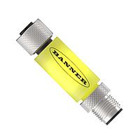 Banner Engineering TL15Y2Q In-Line Modular Tower Light Indicators TL15 Series: 1-Color In-Line Status Indicator Segment; Voltage: 12 or 24 V dc; Housing: PVC; IP67; Input: PNP; Colors: Yellow, Pin 2; Male-Female 5-pin M12 Integral QD