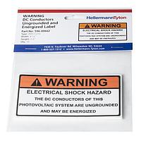 HellermannTyton 596-00662 Solar Label WARNING DC COND ENG 10/PK
