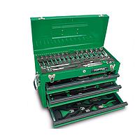 TOPTUL GCAZ0047 Professional Mechanical Tool Set W/3-Drawer Tool Chest Satin Chrome (82 pcs)