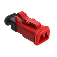Amphenol SINE Systems AT06-2S-SR01RED Plug 2 Position, Plug, Socket, SR01 Strain Relief (Standard Seal), Red Body