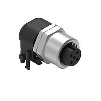 Wurth Elektronik 643280100305 Receptacles WRCIRC M12  Screw  Coding A  Panel PCB  Metal Right Angled with Panel Nut M12  Female connector, polarity 5