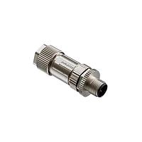 Amphenol LTW MSDS-04BMMB-SL7001 Sensor Cables / Actuator Cables M12 Circular Metric Connector, D Code, Metal, 4A, 04 pins, Male Connector, Male Contact, Straight, Screw Thread, Screw-in, Field Installable, F4.0 - F8.0mm, IP67 Mated